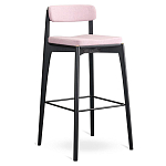 Барный стул из массива ясеня с обивкой из рогожки Elegant Ash Shape варинант исполнения - 1 | Loft Concept в Воронеже