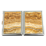 Портсигар с газовой зажигалкой из натурального камня Оникс Stone Cigarettes Cases варинант исполнения - 4 | Loft Concept в Воронеже