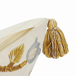 Чехол на подушку с кисточками и вышивкой птиц Ethnic mix Birds Square варинант исполнения - 3 | Loft Concept в Воронеже