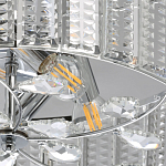 Люстра круглая на цепи цвета хром с прозрачными рельефными хрустальными пластинами Textured Glass Chandelier варинант исполнения - 4 | Loft Concept в Воронеже