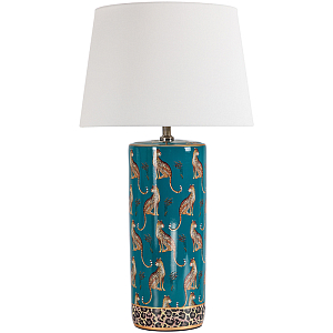 Настольная лампа с абажуром Leopard Lampshade Emerald