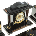 Настольный письменный набор с часами из природного камня обсидиана National Еmblem варинант исполнения - 4 | Loft Concept в Воронеже