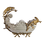 Чаша для фруктов из фарфора бронзовыми фигурками леопардов Eden Garden варинант исполнения - 3 | Loft Concept в Воронеже