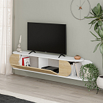 ТВ-тумба подвесная белая с полкой и откидной дверцей цвета древесины TONE TV STAND WHITE варинант исполнения - 3 | Loft Concept в Воронеже