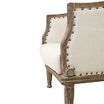 Кресло низкое с мягкой обивкой из льна на 4-х деревянных ножках Emile Armchair beige варинант исполнения - 4 | Loft Concept в Воронеже