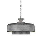 Подвесной светильник с массивным круглым стальным плафоном серого цвета в индустриальном стиле на цепи Feiss варинант исполнения - 1 | Loft Concept в Воронеже