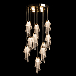 Люстра каскадная с 10-ю прозрачными плафонами Wave Line варинант исполнения - 3 | Loft Concept в Воронеже