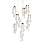 Люстра каскадная с 10-ю прозрачными плафонами Wave Line варинант исполнения - 1 | Loft Concept в Воронеже