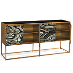 Дизайнерский комод с 4-мя дверцами в черно-золотых тонах Calista варинант исполнения - 2 | Loft Concept в Воронеже