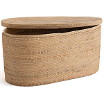 Плетеная овальная корзина с крышкой Shani Rattan Basket варинант исполнения - 2 | Loft Concept в Воронеже