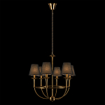 Люстра на металлическом основании бронзового цвета с 6-ю черными конусовидными абажурами Dignity варинант исполнения - 3 | Loft Concept в Воронеже