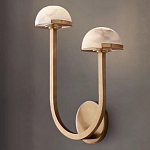 Бра с 2-мя мраморными плафонами на латунном корпусе Light Warm Light варинант исполнения - 4 | Loft Concept в Воронеже