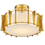 Потолочный светильник круглый с каркасом в форме треугольников и тканевым абажуром Brutal Light варинант исполнения - 3 | Loft Concept в Воронеже