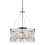 Люстра круглая цвета хром с вертикальными стеклянными трубками и круглыми подвесками Kichler варинант исполнения - 1 | Loft Concept в Воронеже