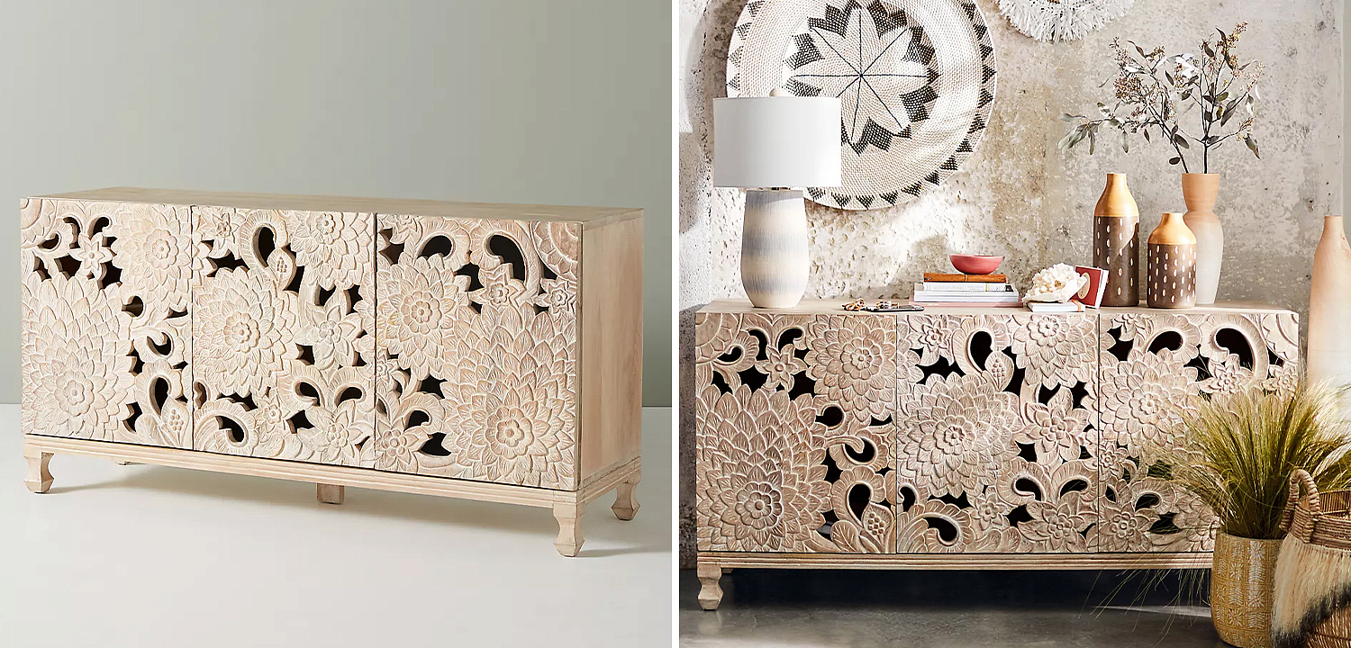 Буфет Handcarved Lotus Media Console Буфет Handcarved Lotus Media Console - Loft-Concept в Воронеже