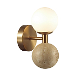 Бра с шарообразным матовым плафоном и шаром из камня на металлическом основании Orb Essence варинант исполнения - 1 | Loft Concept в Воронеже