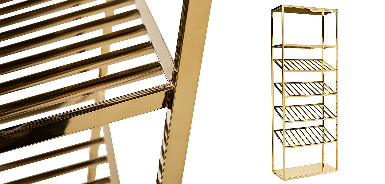Стеллаж для хранения вина Raul Rack Gold Стеллаж для хранения вина Raul Rack Gold - Loft-Concept в Воронеже