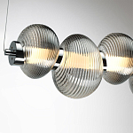 Подвесной светильник линейный с 7-ю рифлеными стеклянными шарами Marcelh Light варинант исполнения - 9 | Loft Concept в Воронеже