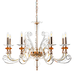 Люстра с 8-ю лампочками и изогнутыми прозрачными элементами из стекла Twisted Glass Candles Chandelier варинант исполнения - 1 | Loft Concept в Воронеже