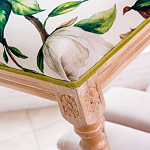 Банкетка из натурального бука золотистая с изображением птиц и цветов Blooming Bird варинант исполнения - 3 | Loft Concept в Воронеже