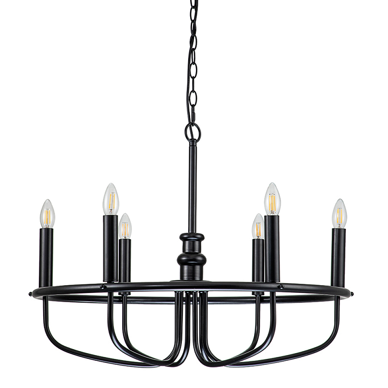 Люстра круглая с 6-ю лампами Kichler Латунь Черный Никель в Воронеже | Loft Concept 