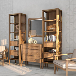 Витрина правая из массива дуба с 5-ю полками и 2-мя ящиками Tasteful Furniture варинант исполнения - 3 | Loft Concept в Воронеже