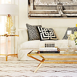 Золотой приставной столик с круглой стеклянной столешницей Weightless Table варинант исполнения - 6 | Loft Concept в Воронеже