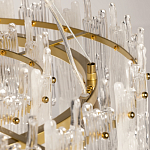 Люстра круглая с прозрачными стержнями разной длины Textured Glass Chandelier варинант исполнения - 10 | Loft Concept в Воронеже