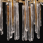 Люстра подвесная золотого цвета с разветвленными ветвями и прозрачными стеклянными подвесками Droplet Chandelier варинант исполнения - 7 | Loft Concept в Воронеже