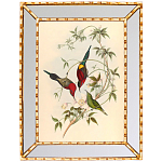 Постер с изображением птиц и цветов в зеркальной раме Blooming Birds Poster варинант исполнения - 2 | Loft Concept в Воронеже