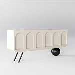 Дизайнерский комод с фактурным фасадом и чёрной ножкой в форме шара Samanta варинант исполнения - 1 | Loft Concept в Воронеже