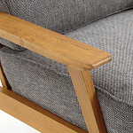 Кресло с каркасом из массива дуба Deniaud Oak Grey Armchair варинант исполнения - 5 | Loft Concept в Воронеже