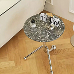 Дизайнерский журнальный стол с круглой столешницей на изогнутых стальных ножках Obafaby варинант исполнения - 2 | Loft Concept в Воронеже