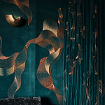 Обои с вышивкой ручной работы Plume Original colourway on velvet варинант исполнения - 1 | Loft Concept в Воронеже