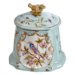 Шкатулка голубого цвета с рисунком и состаренным эффектом Eden Garden варинант исполнения - 2 | Loft Concept в Воронеже