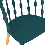 Пластиковый стул на ножках из массива бука Ferret Spiral Green варинант исполнения - 4 | Loft Concept в Воронеже