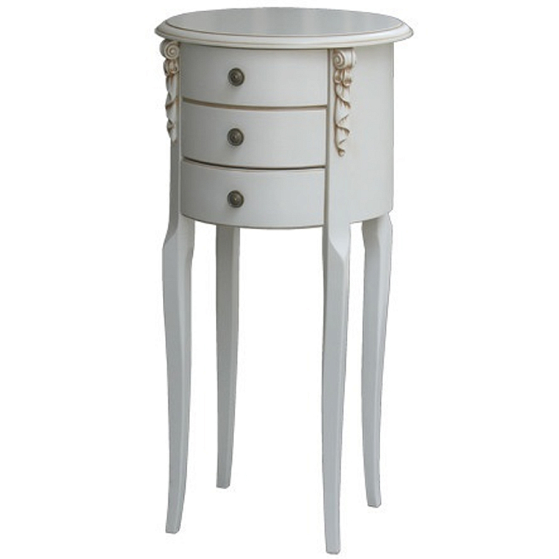 Круглый небольшой комод в стиле прованс Montmartre Provence Chest of Drawers Белый Орех Круглый небольшой комод в стиле прованс Montmartre Provence Chest of Drawers Белый Орех в Воронеже | Loft Concept