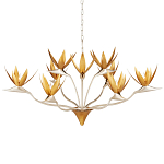 Люстра с плафонами в виде цветов Golden Bird of Paradise варинант исполнения - 3 | Loft Concept в Воронеже