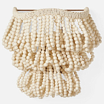 Настенный светильник с подвесками из деревянных бусин молочного цвета Wooden Beads Wall Lamp варинант исполнения - 4 | Loft Concept в Воронеже