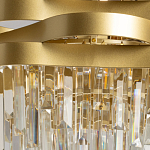 Люстра цвета матового золота с металлическими лентами и длинными прозрачными подвесками Gilded Waves варинант исполнения - 4 | Loft Concept в Воронеже