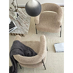 Кресло полукруглое мягкое с буклированной обивкой Armchair with Boucle Upholstery варинант исполнения - 8 | Loft Concept в Воронеже