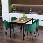 Стол обеденный раздвижной с прямоугольной столешницей на четырех черных ножках Blair варинант исполнения - 9 | Loft Concept в Воронеже