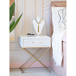 Приставной столик с выдвижным ящиком  White Table Carved Pattern варинант исполнения - 8 | Loft Concept в Воронеже