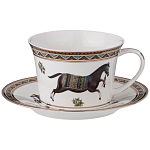 Чайный сервиз из фарфора с изображением лошадей на 6 персон 15 предметов Porcelain Horse Set  варинант исполнения - 1 | Loft Concept в Воронеже