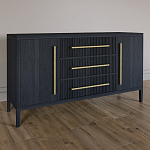 Буфет Primo с тремя ящиками и двумя фасадами Черный дуб варинант исполнения - 2 | Loft Concept в Воронеже