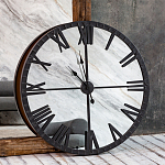 Часы настенные зеркальные с чёрным металлическим циферблатом Mirror Tower Clock варинант исполнения - 5 | Loft Concept в Воронеже