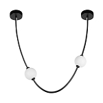 Подвесной светильник в форме дуги с белыми шарообразными плафонами Flos Wireline Lighting варинант исполнения - 2 | Loft Concept в Воронеже