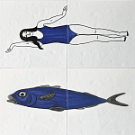 Плитка с узором Рыба пловчиха варинант исполнения - 1 | Loft Concept в Воронеже