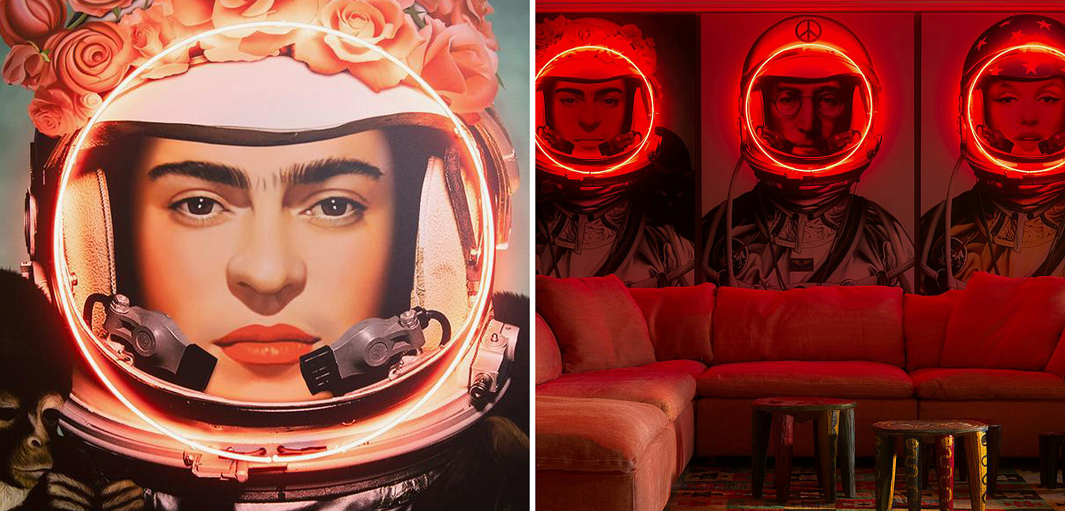 Неоновый постер Фрида Кало в Скафандре Space Girl Frida Неоновый постер Фрида Кало в Скафандре Space Girl Frida - Loft-Concept в Воронеже