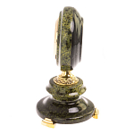 Часы настольные бронзовые из натуральных камней Мрамор и Змеевик Stone Clock варинант исполнения - 15 | Loft Concept в Воронеже